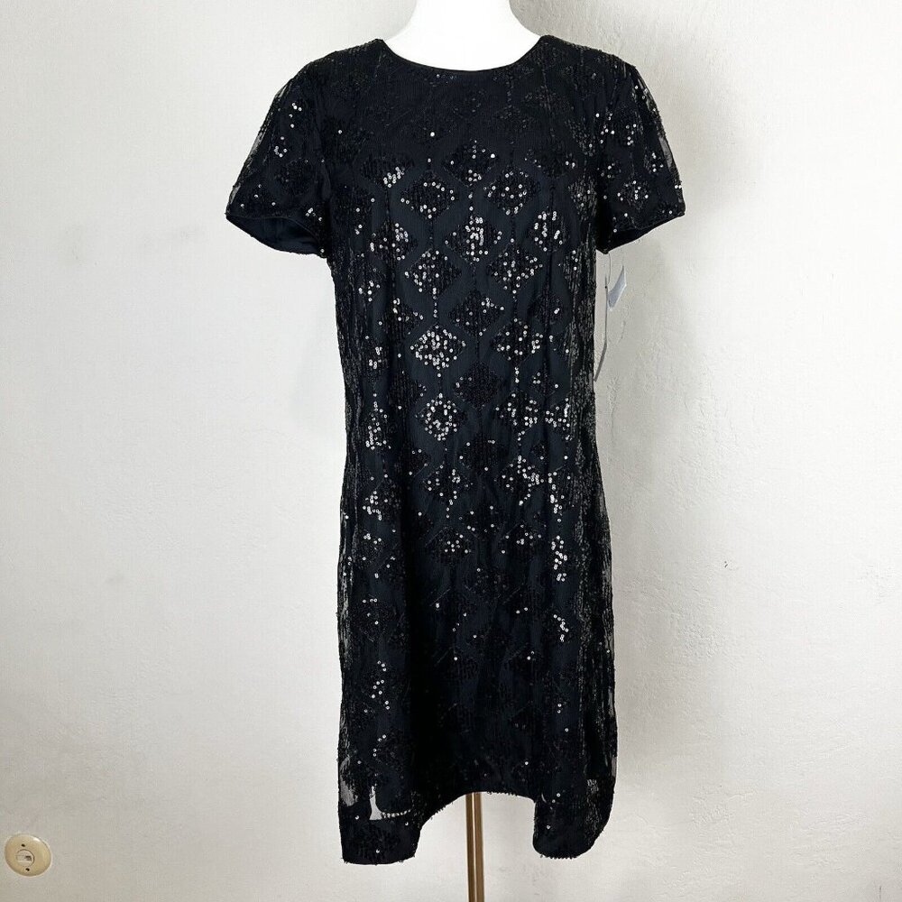 Maggy London Black Sequin Mini Dress